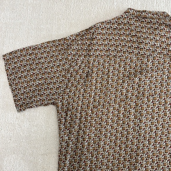 NAK Men’s Short Sleeve 100% Rayon XL Button Down Lightweight Print Dress Shirt - Picture 8 of 12